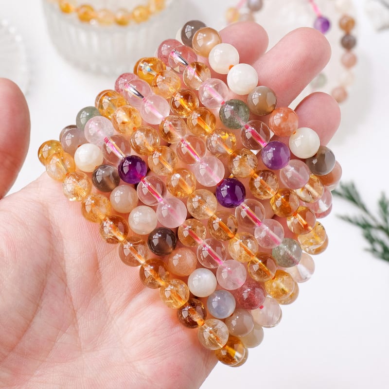 8mm Natural Crystal Stone Beads Bracelet view 9