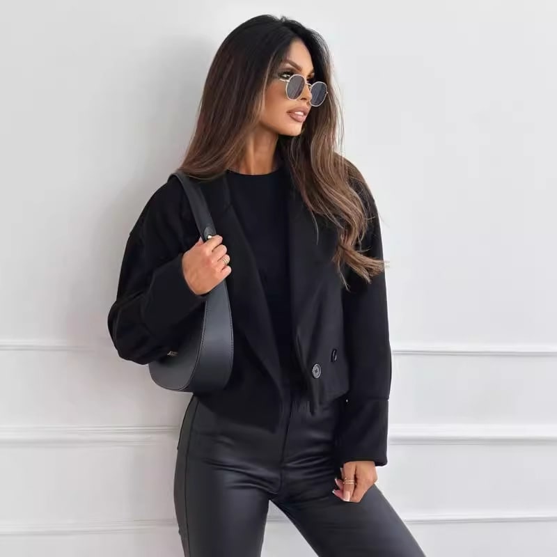 Fashionable All-match Suit Collar Short Woolen Coat view 5