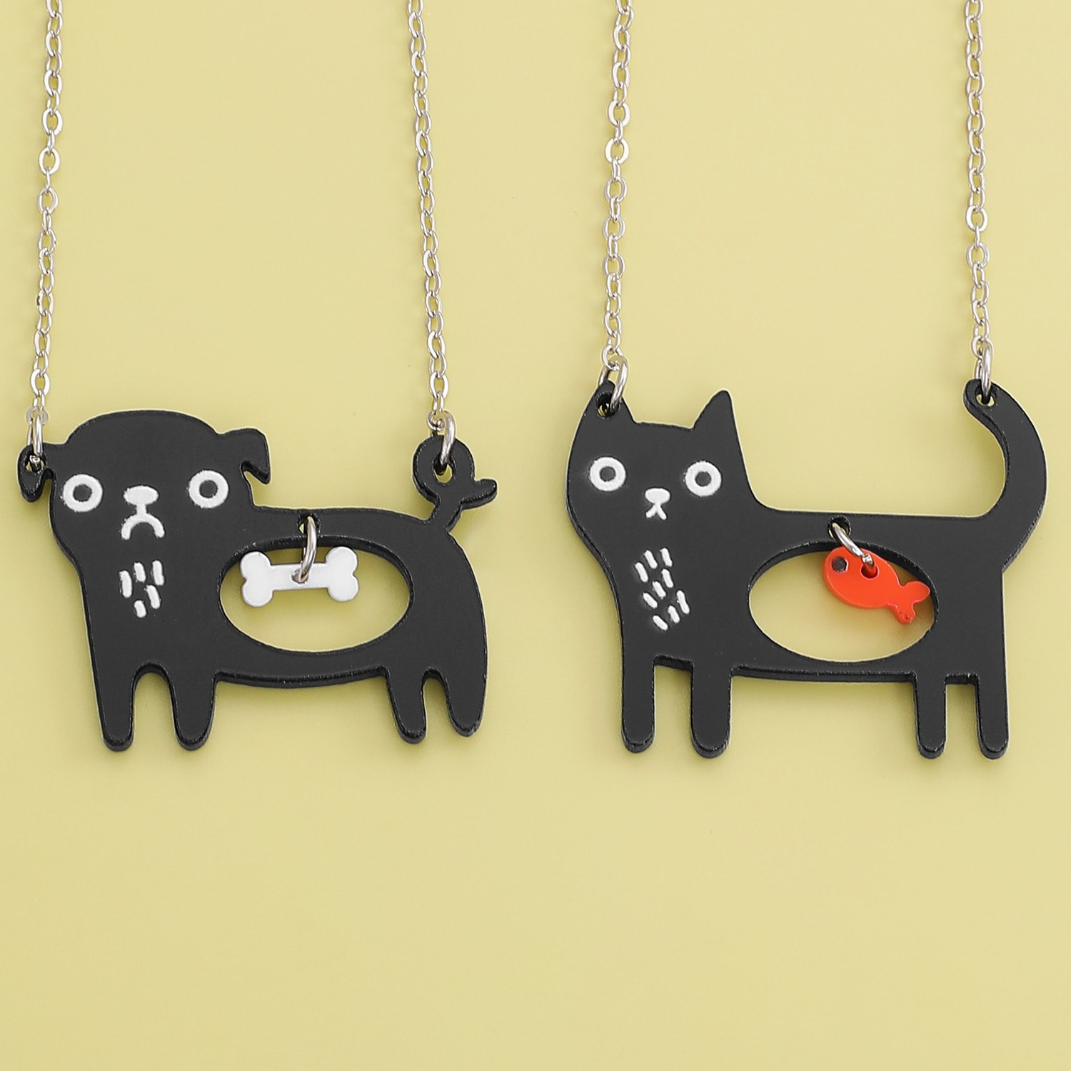 Cute Dog Cat Cartoon Necklace Ins Creative Collarbone Chain view 4