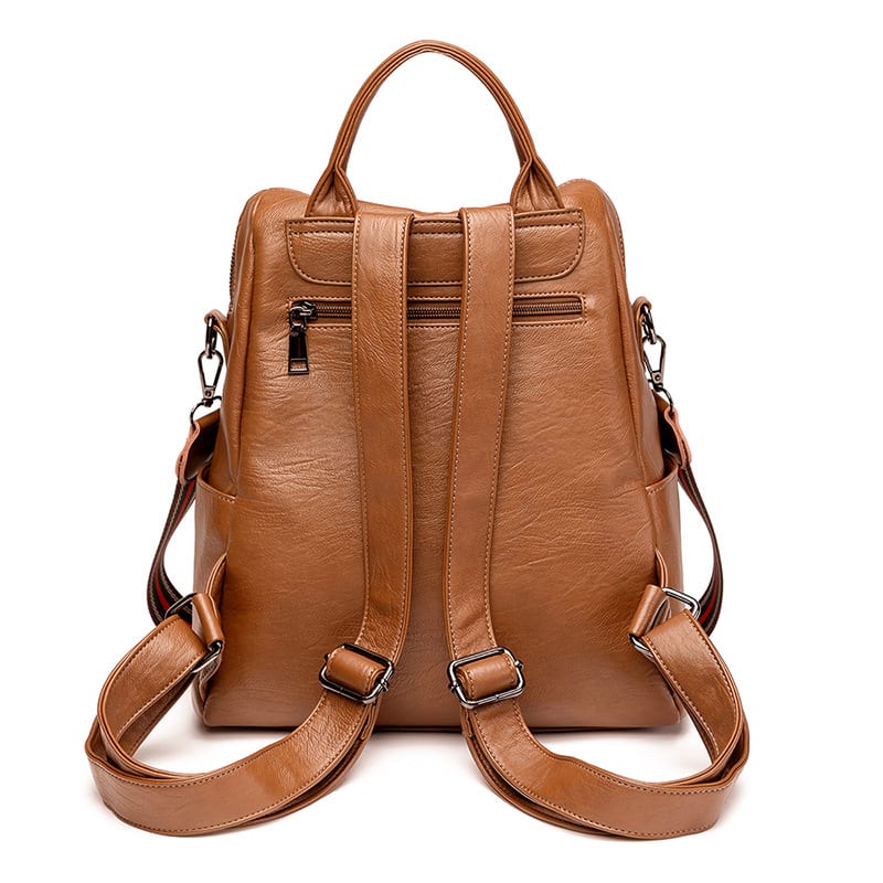 Women's Minimalist Leather Versatile Casual Backpack view 10