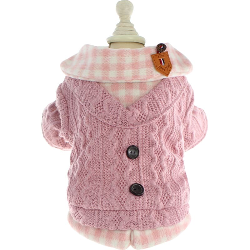 Dog Clothes Sweater Fake Two Pieces Fleece-lined Warm Cotton view 5