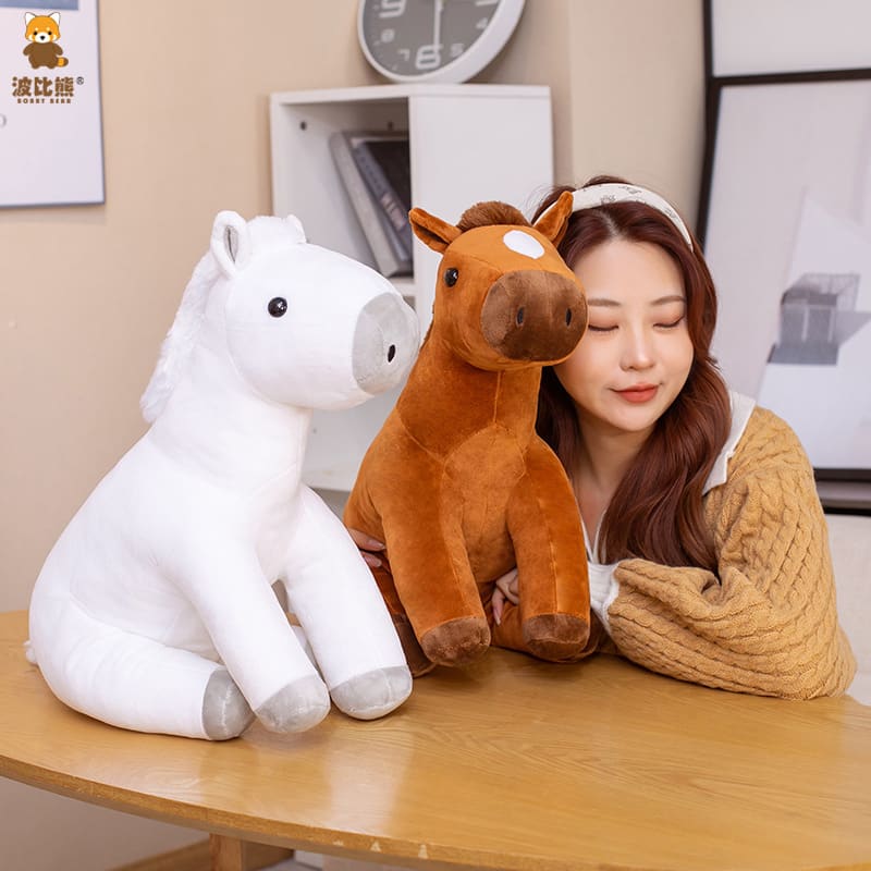 Sitting Horse Hair Plush Toy Creative Doll Pillow view 14