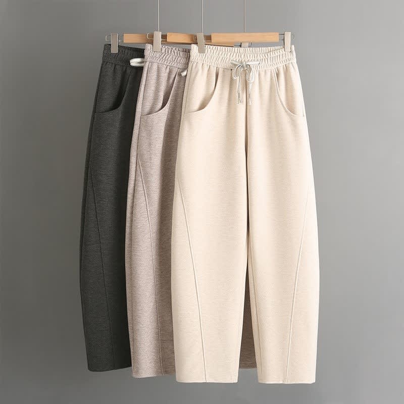 Fleece-lined Elastic Sickle High Waist Slimming Pants view 5