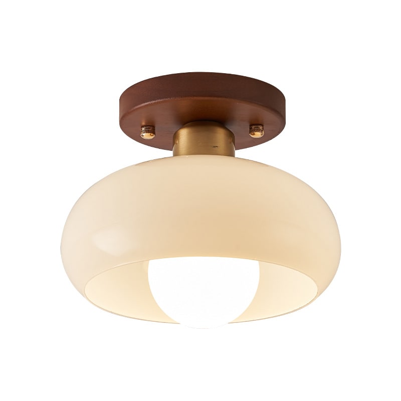 Cream Style Walnut Ceiling Lamp Minimalist Creative Lamps view 3