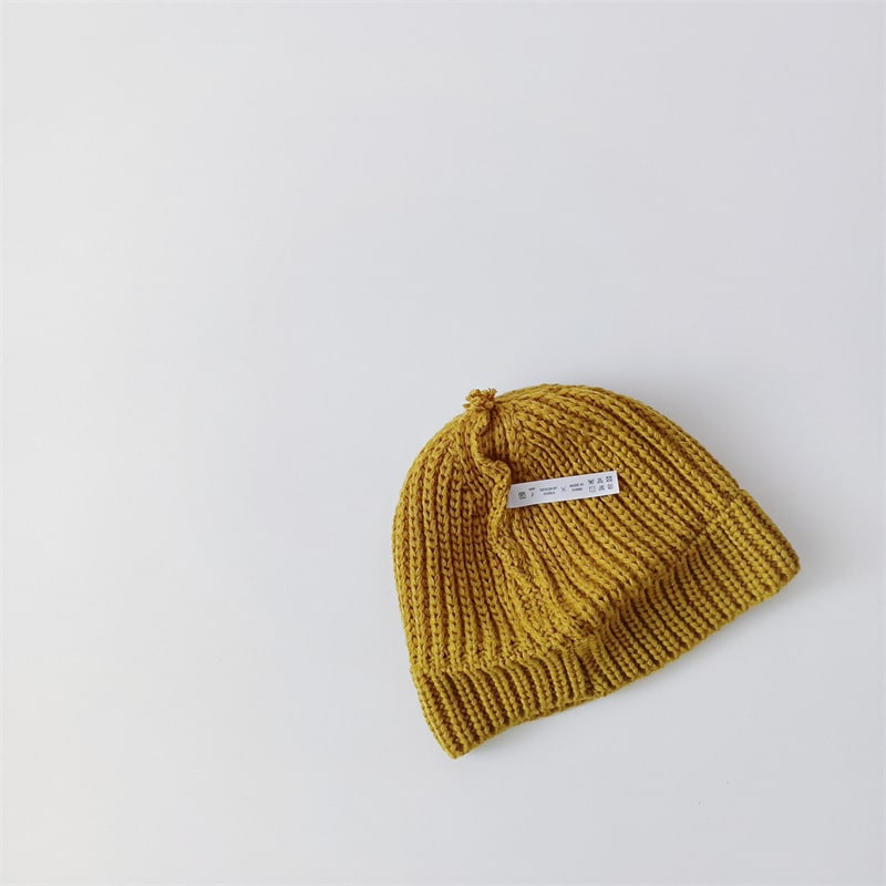 Solid Color Curling Baby Knitted Sleeve Cap view 16