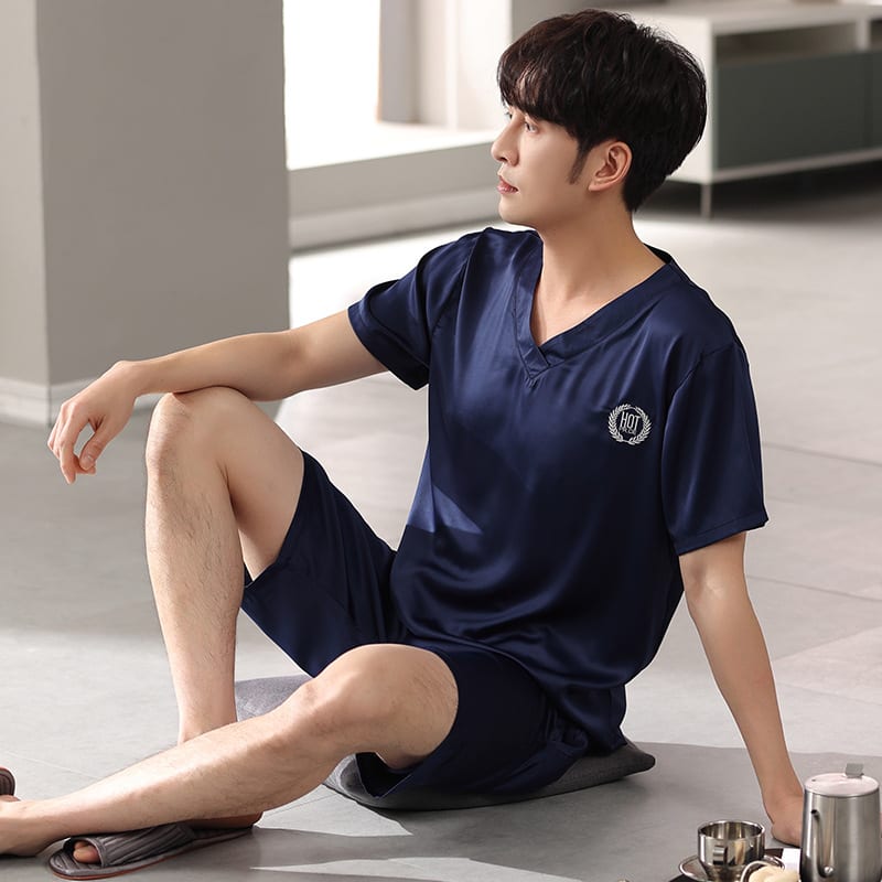 Pajamas Short-sleeved Shirt And Shorts Loose Ice Silk Suit Homewear view 2