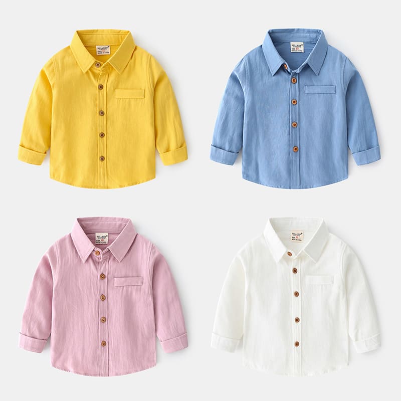 Fashion Personality New Solid Color Boys' Shirt view 2