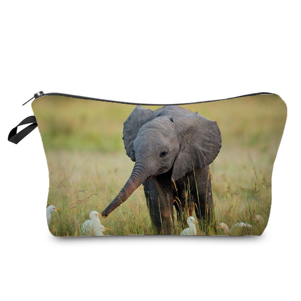 Portable Compact Zipper Makeup Animal Print Washing And Makeup Bag view 9
