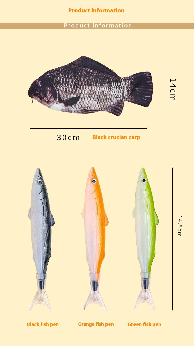 Creative Large Capacity Student Crucian Carp Pencil Case view 6
