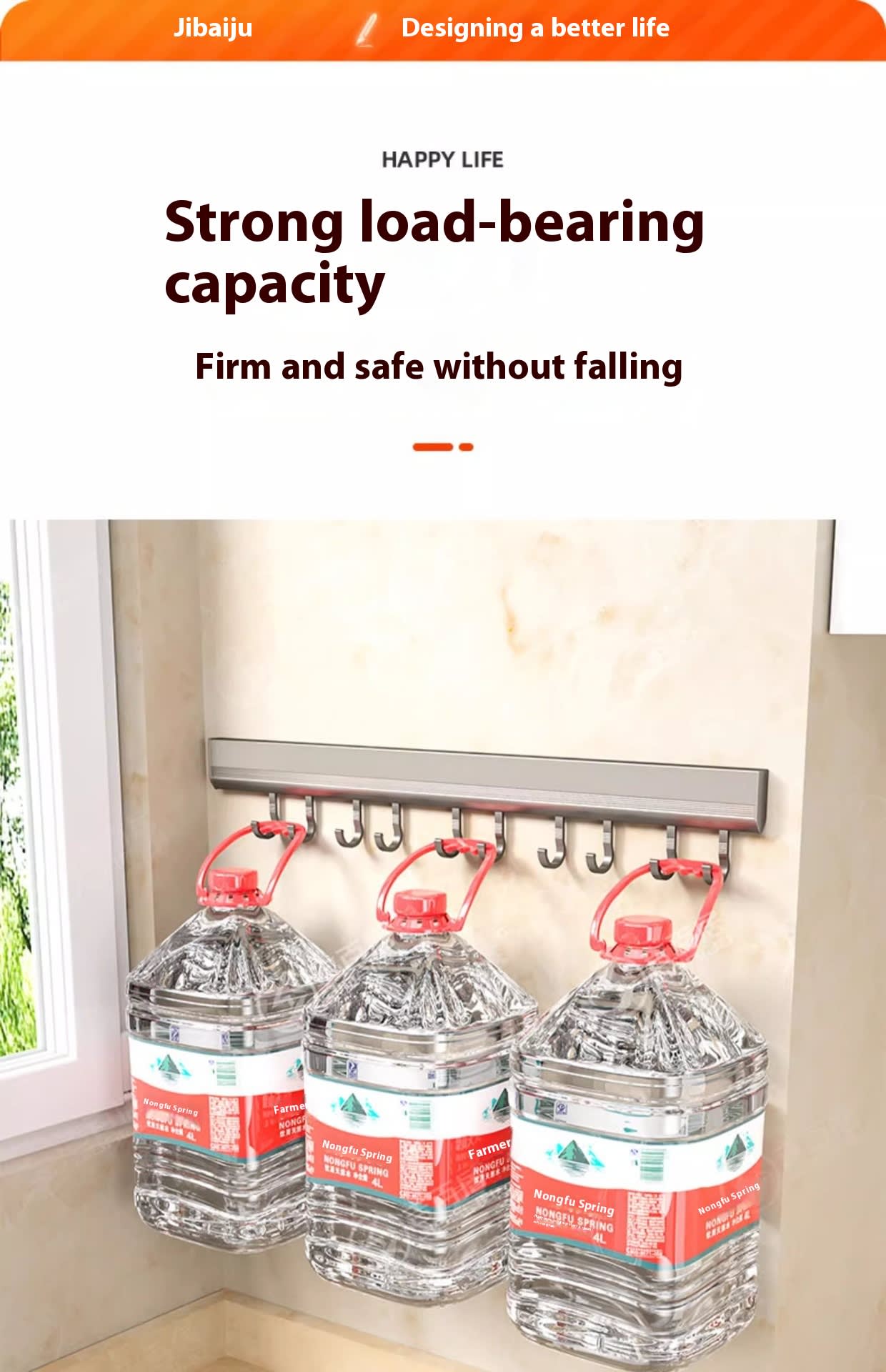 Factory Supply Kitchen Hook Rack Punch-free Wall-mounted Rack Aerospace Aluminum view 12