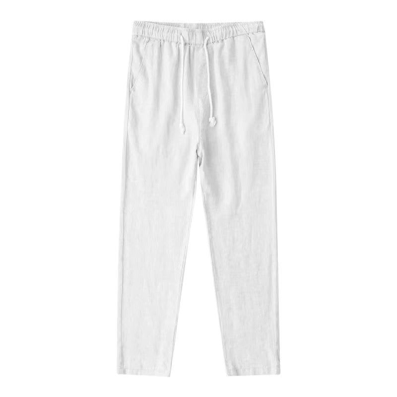 Men's Loose Straight Casual Ramie Trousers view 5