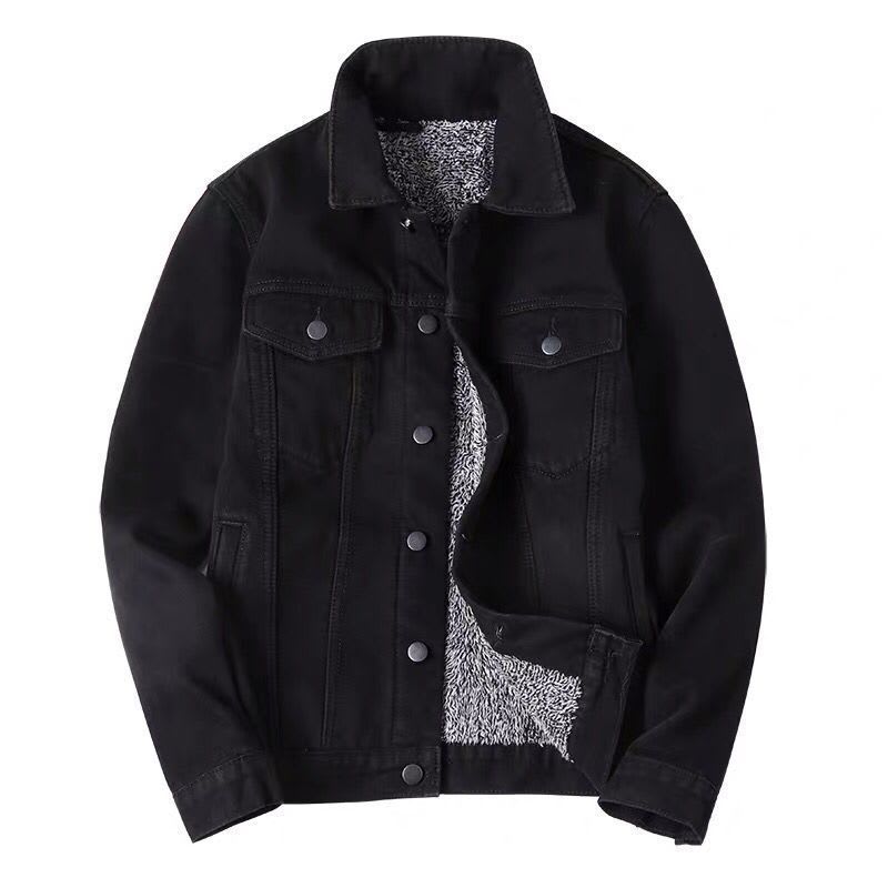 Fleece-lined Thickening Denim Jacket Men's Autumn And Winter view 3