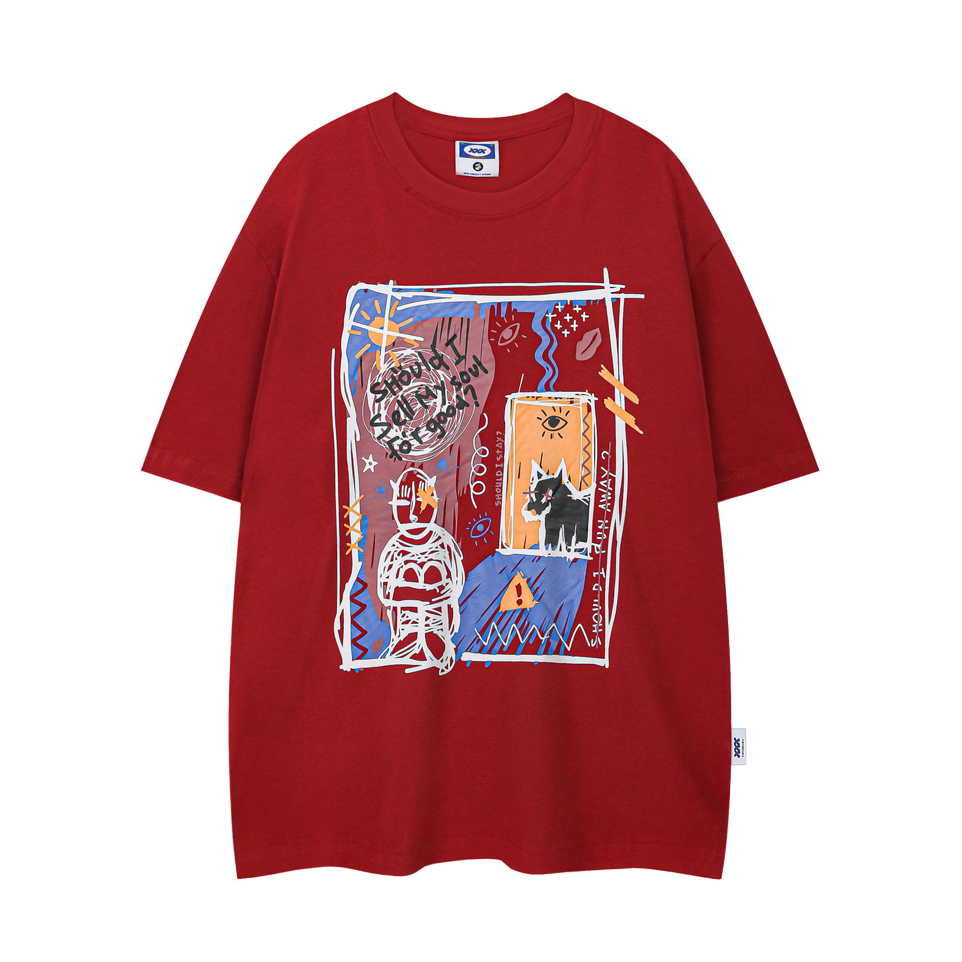 Women's American-style Retro Graffiti Couple Short-sleeved T-shirt view 2