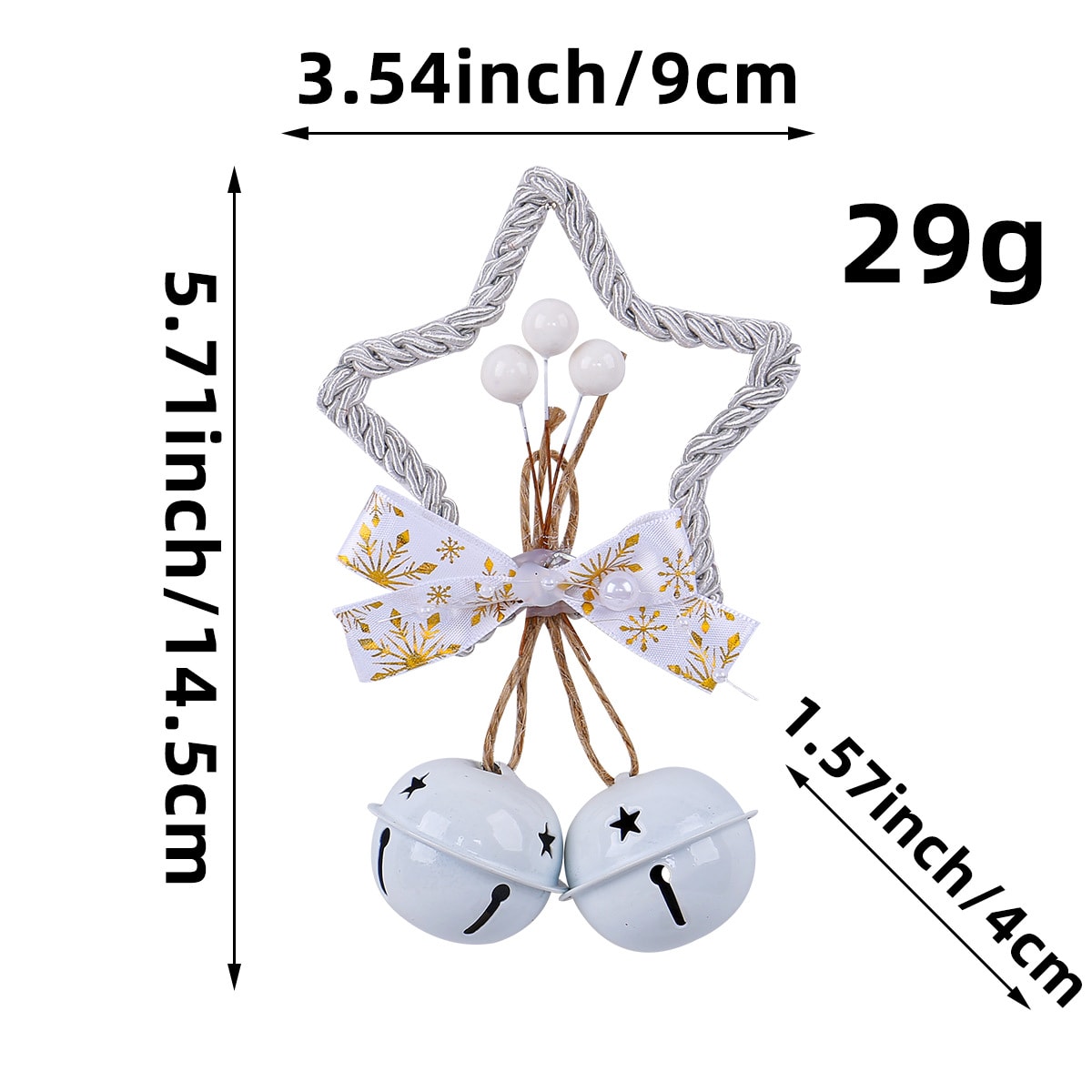 Christmas Five-pointed Star Bell Accessories Pendant Christmas Tree Ornament For Christmas Party DIY view 3