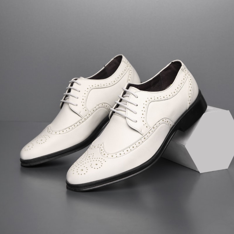 Block Carved Casual Leather Shoes For Men view 13
