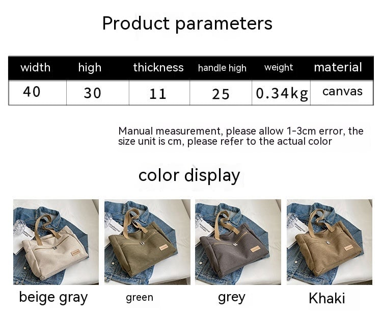 Canvas Shoulder Bags Women's Totes Handbag view 9