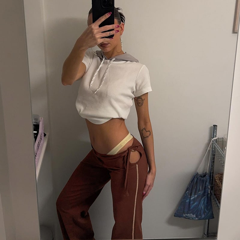 Fashion Simple Striped Contrast Color Straight Casual Mopping Trousers view 4