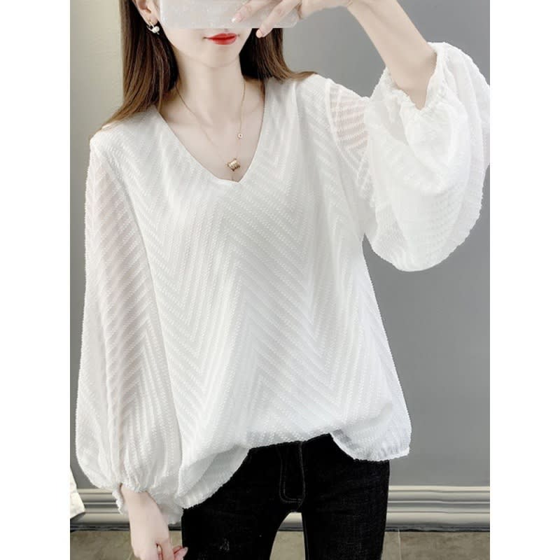 High-end Chiffon Top Fairy Slimming Belly-covering view 3