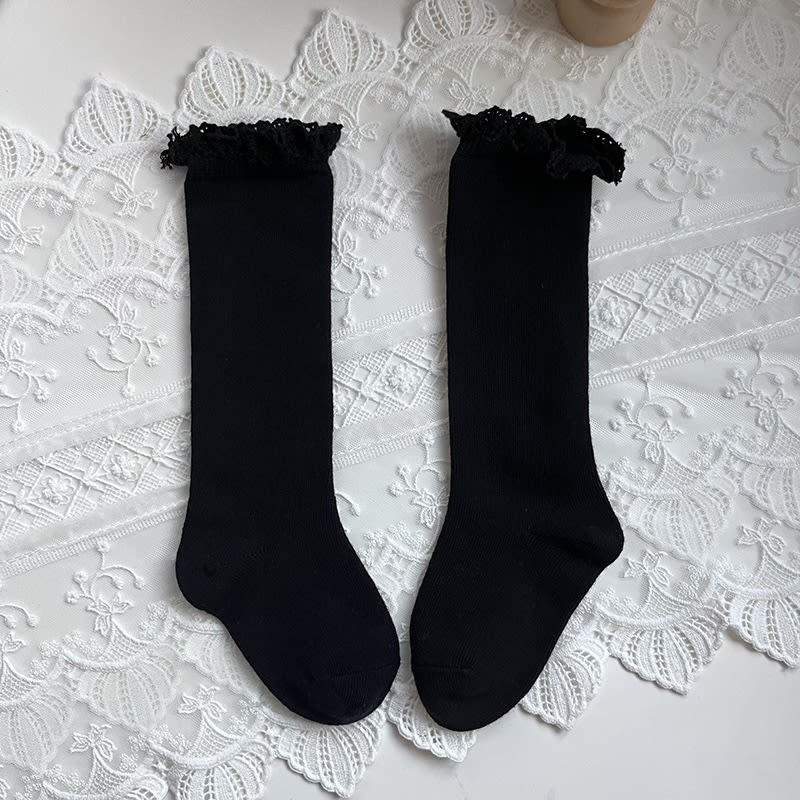 Mid-calf Lace Combed Cotton Baby Socks view 8