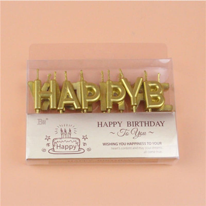 Tuhao Gold Letter Birthday Cake Candle Decoration view 10