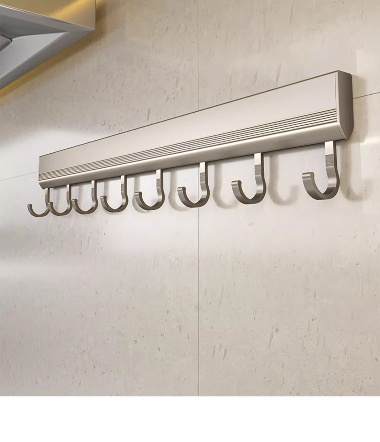 Factory Supply Kitchen Hook Rack Punch-free Wall-mounted Rack Aerospace Aluminum view 7