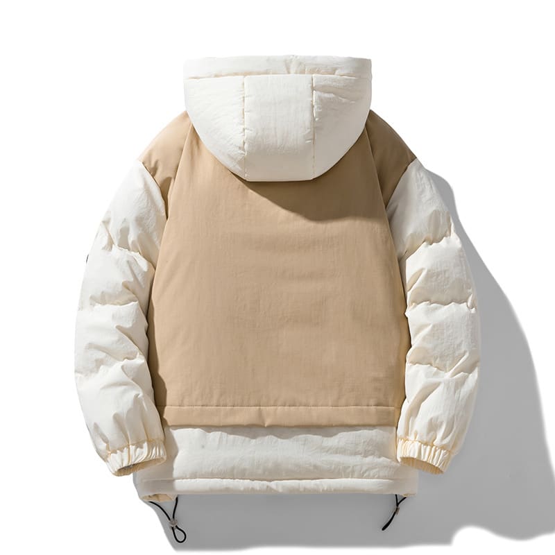 Couple's Winter Cotton-padded Coat Japanese Stitching Hooded Jacket view 8