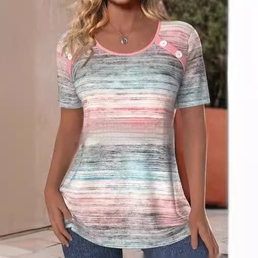 Cross-border Foreign Trade Round Neck Digital Positioning Printed Short Sleeve T-shirt view 3
