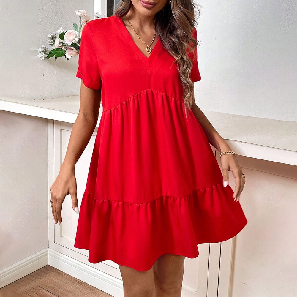 Women's Wear Short Sleeve Holiday Dress