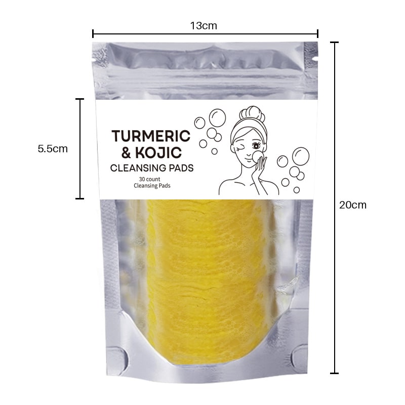 Turmeric Exfoliating Cleansing Pads Compressed Facial Sponges Skin Care Tools For Face Clogged Pores Excess Oil Cleansing view 5