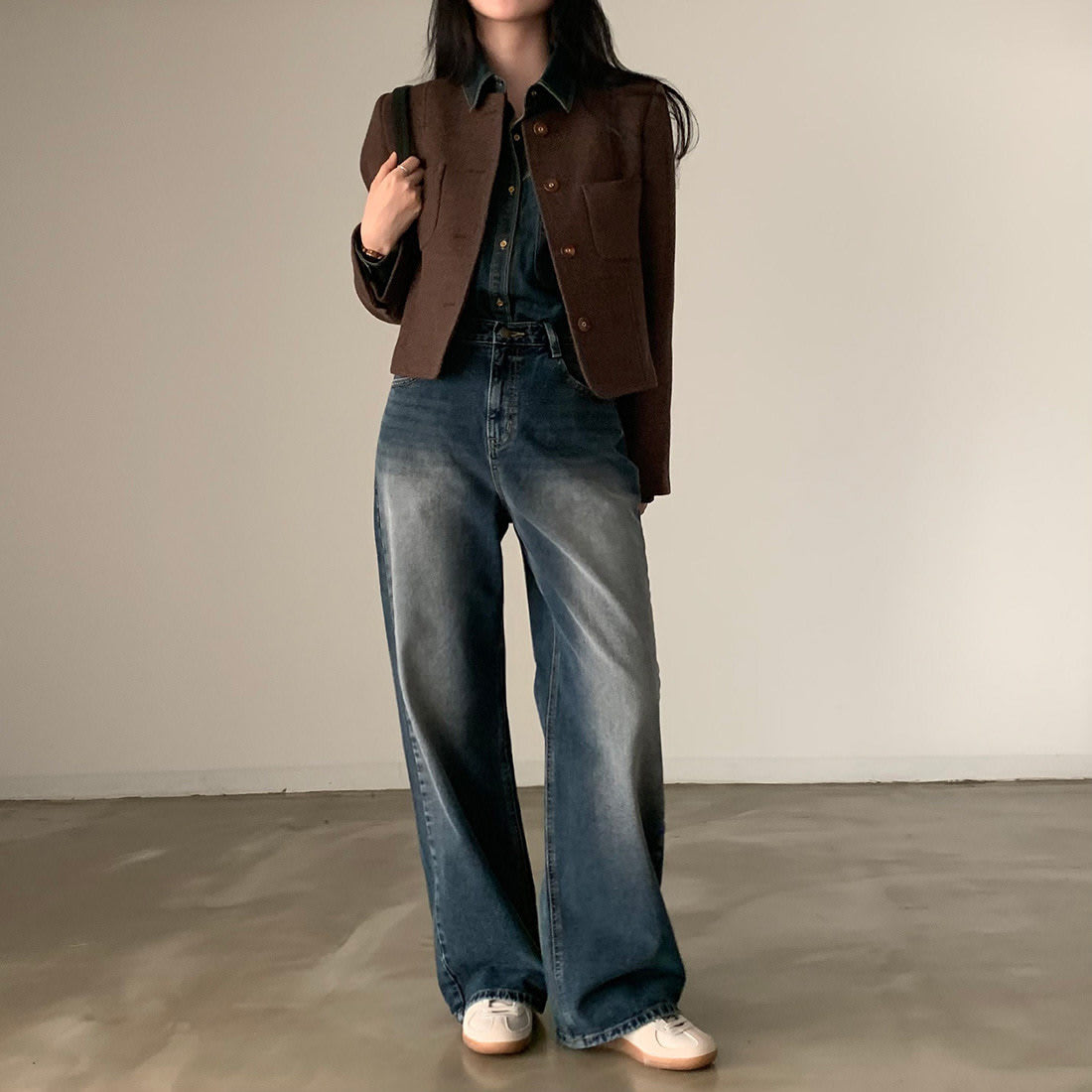 Pure Color All-matching Double Pocket Long Sleeve Coat view 1
