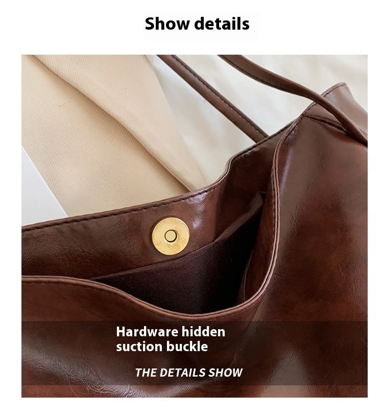 Vintage Women's Tote Bag Athletic Casual Fashion Large Capacity Leather Shoulder Bag Shopper Harajuku Simple Handbag view 29