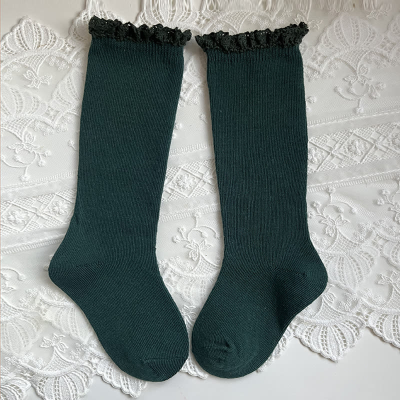 Mid-calf Lace Combed Cotton Baby Socks view 16