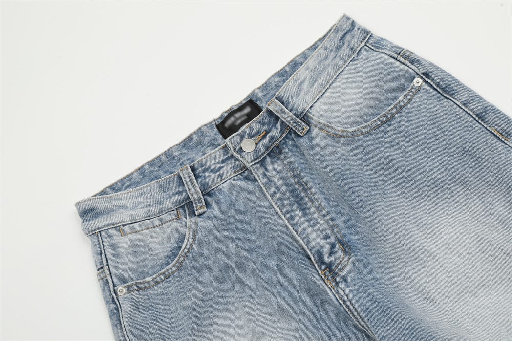Fashion Knee Hole Denim Trousers Men view 14
