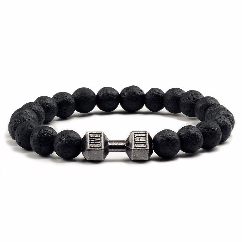 Natural Volcanic Stone Beads Bracelets Black Lava Men Women Bracelet Aromatherapy Essential Oil Diffuser Bangle view 7