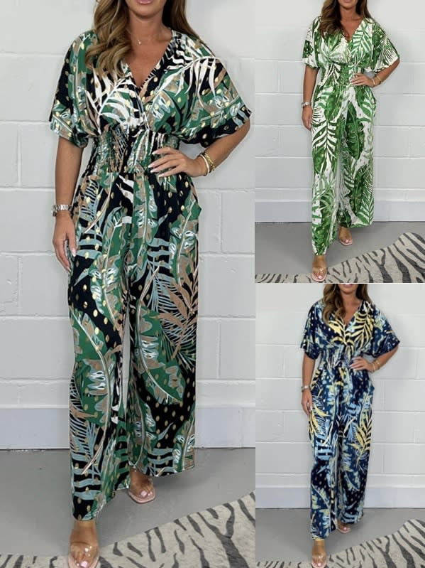 Women's Print Holiday Loose Wide Leg Jumpsuit view 6