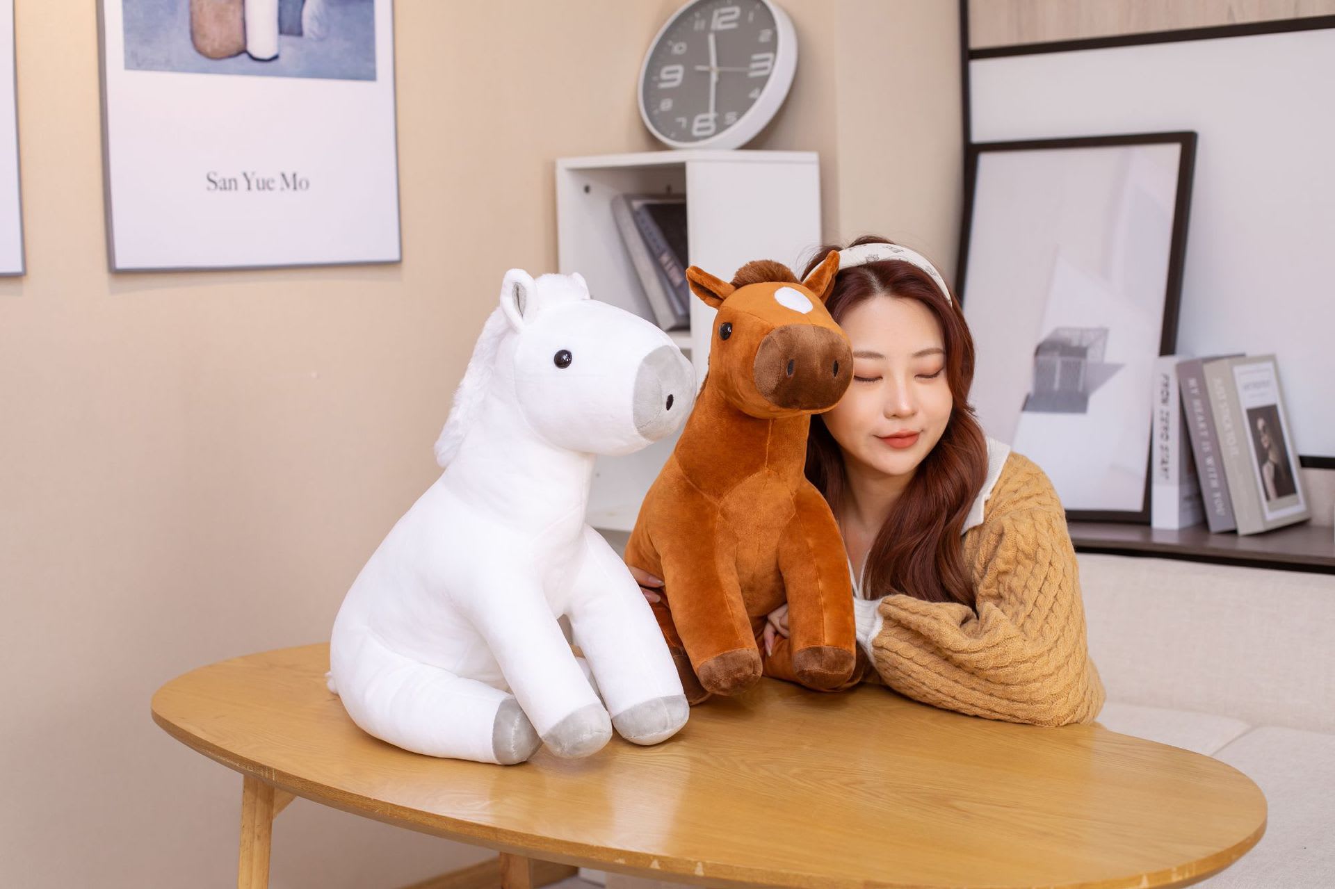 Sitting Horse Hair Plush Toy Creative Doll Pillow view 4