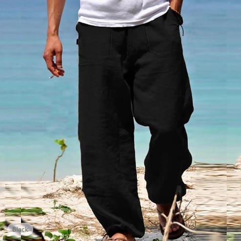 Men's Trousers Summer Drawstring Elastic Waist Beach Pants view 15