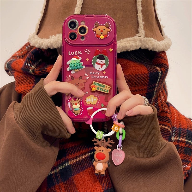 Plastic Christmas Stereo Doll Pendant Phone Case view 10