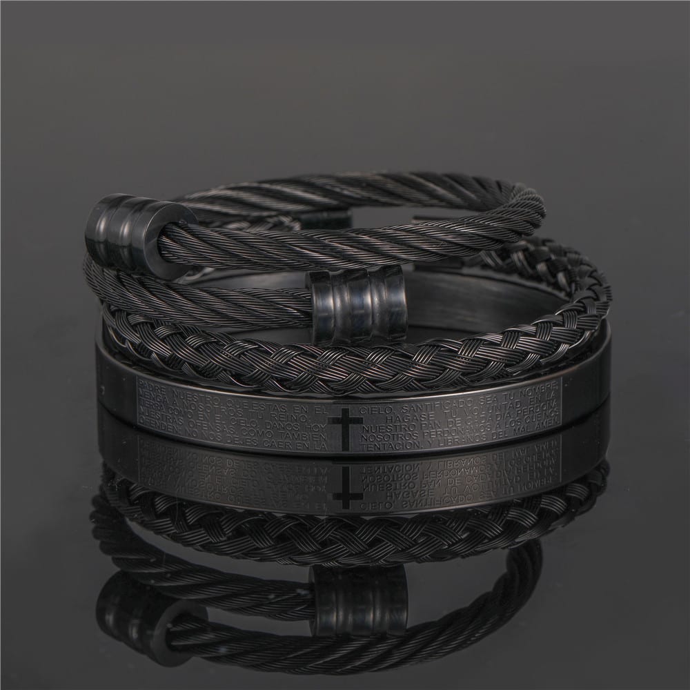 Titanium Steel Bracelet Suit Punk Creative Personality Roman view 15