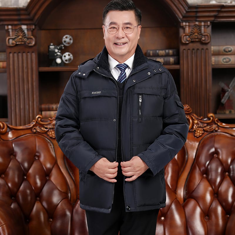 Winter Middle-aged And Elderly Down Jacket Men's Short Thickened view 2