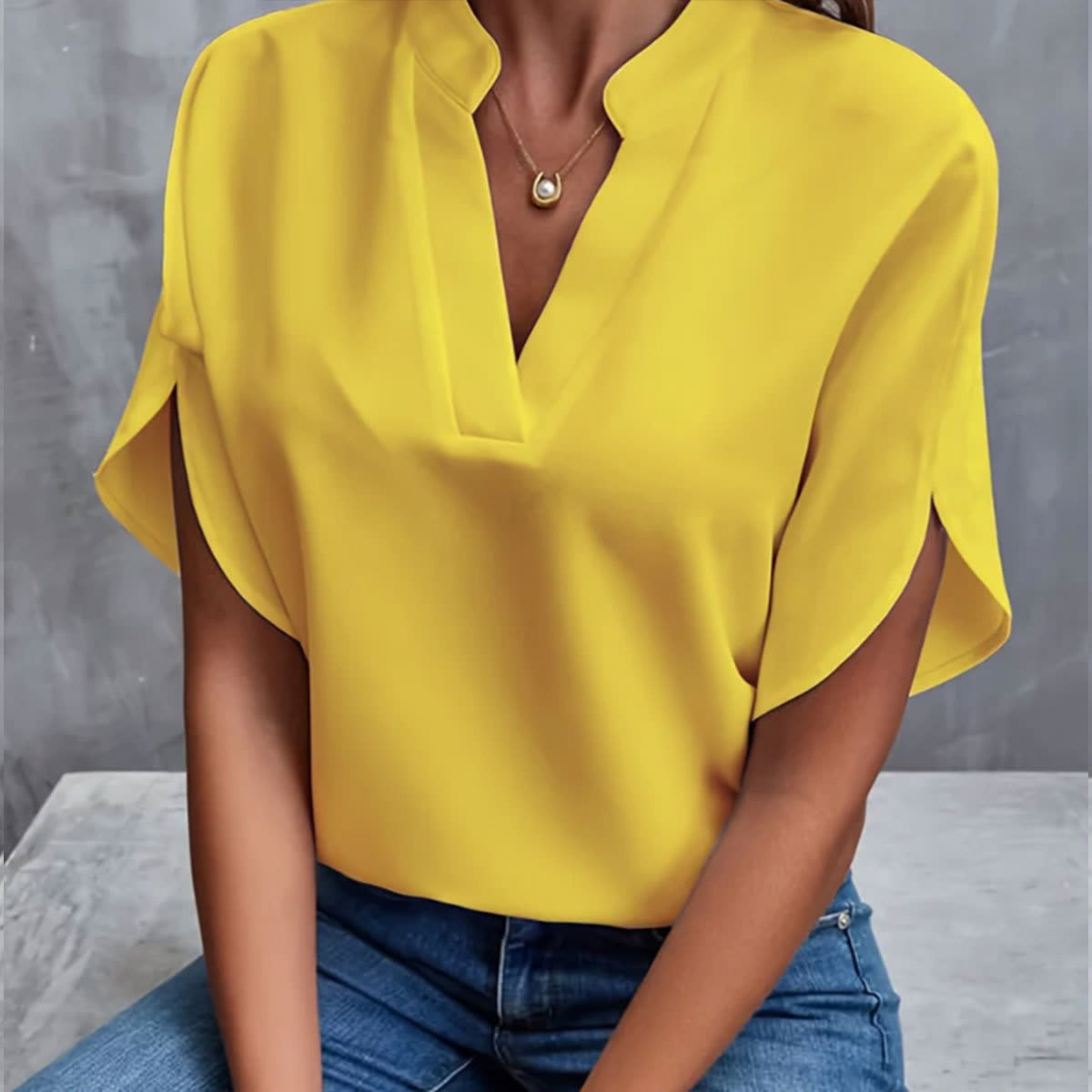Summer Short-sleeved Chiffon Shirt New V-neck Shirt Women's Casual Versatile Clothing view 6
