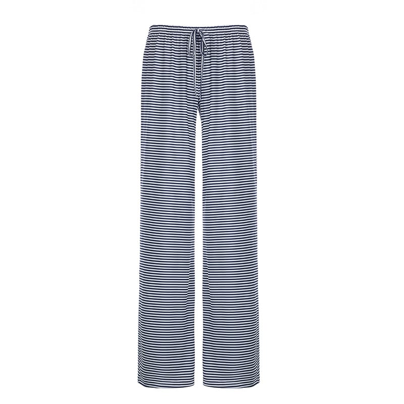 Women's Striped Print Trousers Y2K Fashion Casual Lace Up Home Straight  Wide-leg Pants view 8