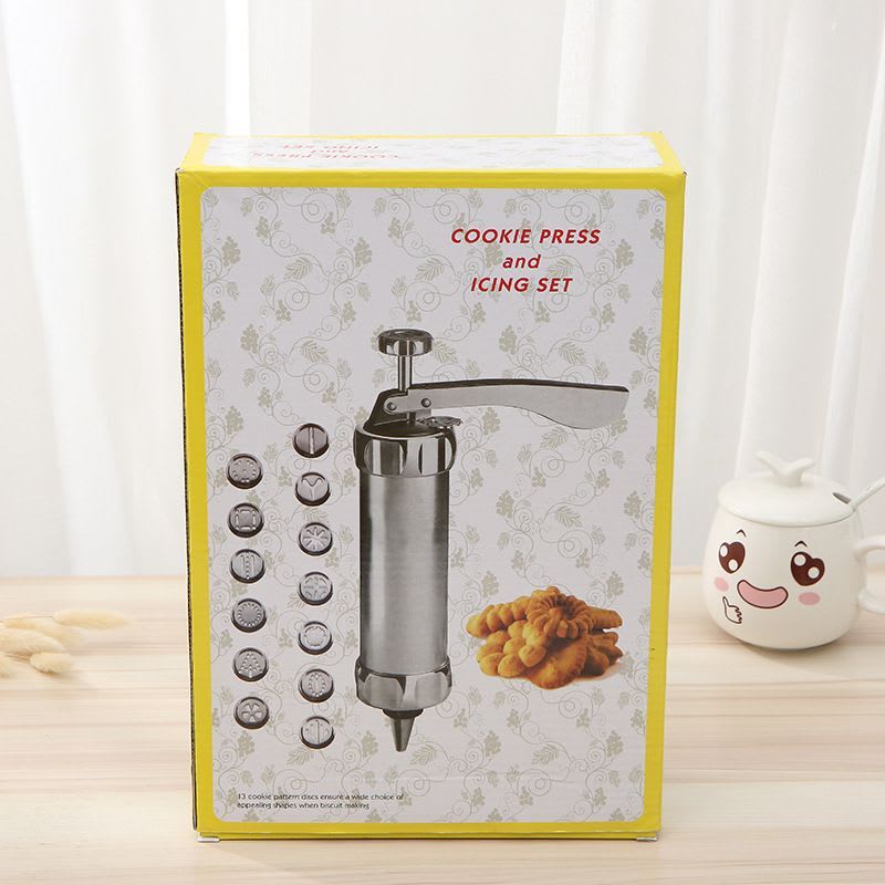 Cookie Press Gun And Icing Set Alloy Churro Maker Cookie Maker With 10 Discs 20 Discs 4 Pastry Tip Biscuit Mold Kitchen Accessories view 2