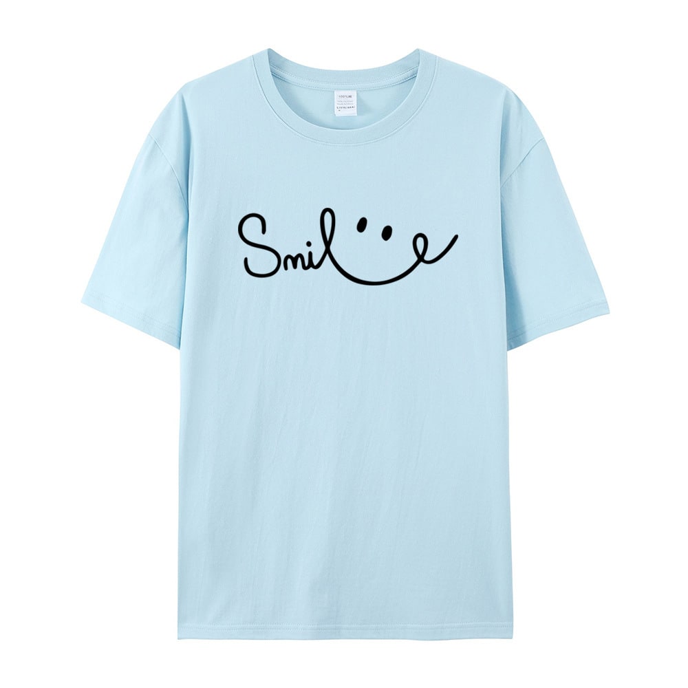 Women's Smiling Printed Cotton Short Sleeve view 8