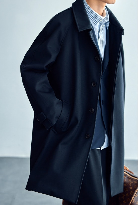 Wool Profile Trench Coat Raglan Sleeve view 6