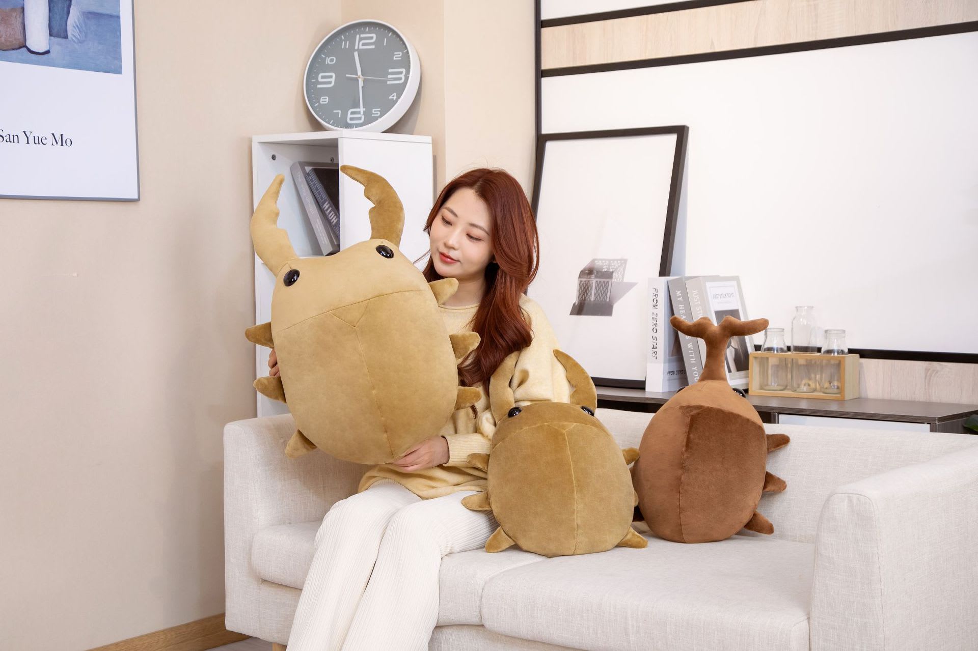 Insect Series Plush Toy Pillow Bug Japanese Rhinoceros Beetle Giraffe Shovel Large Doll view 7