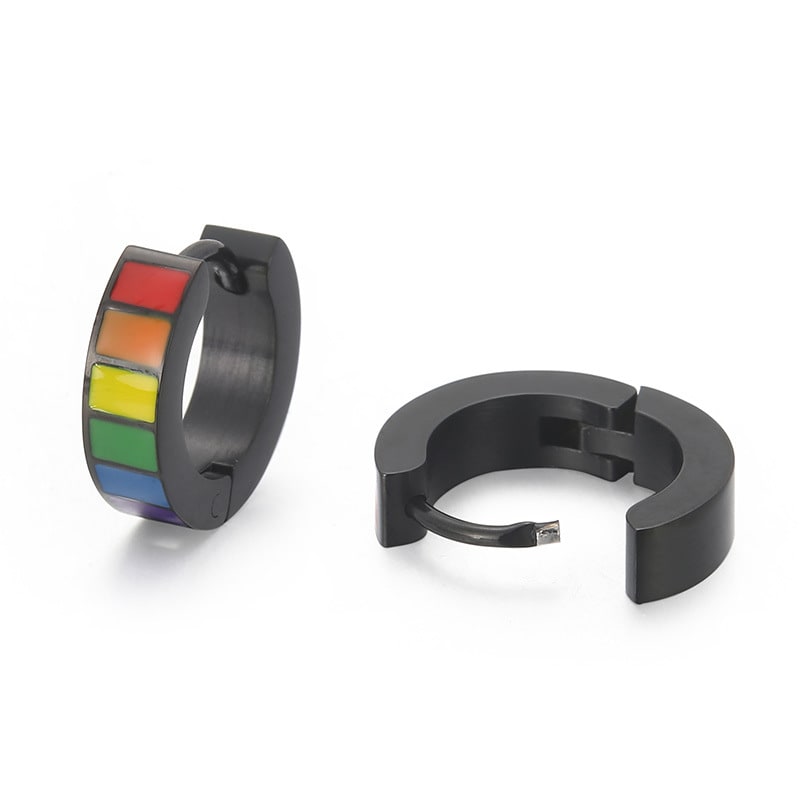 Stainless Steel Fashion Creative Rainbow Geometric Earrings view 2