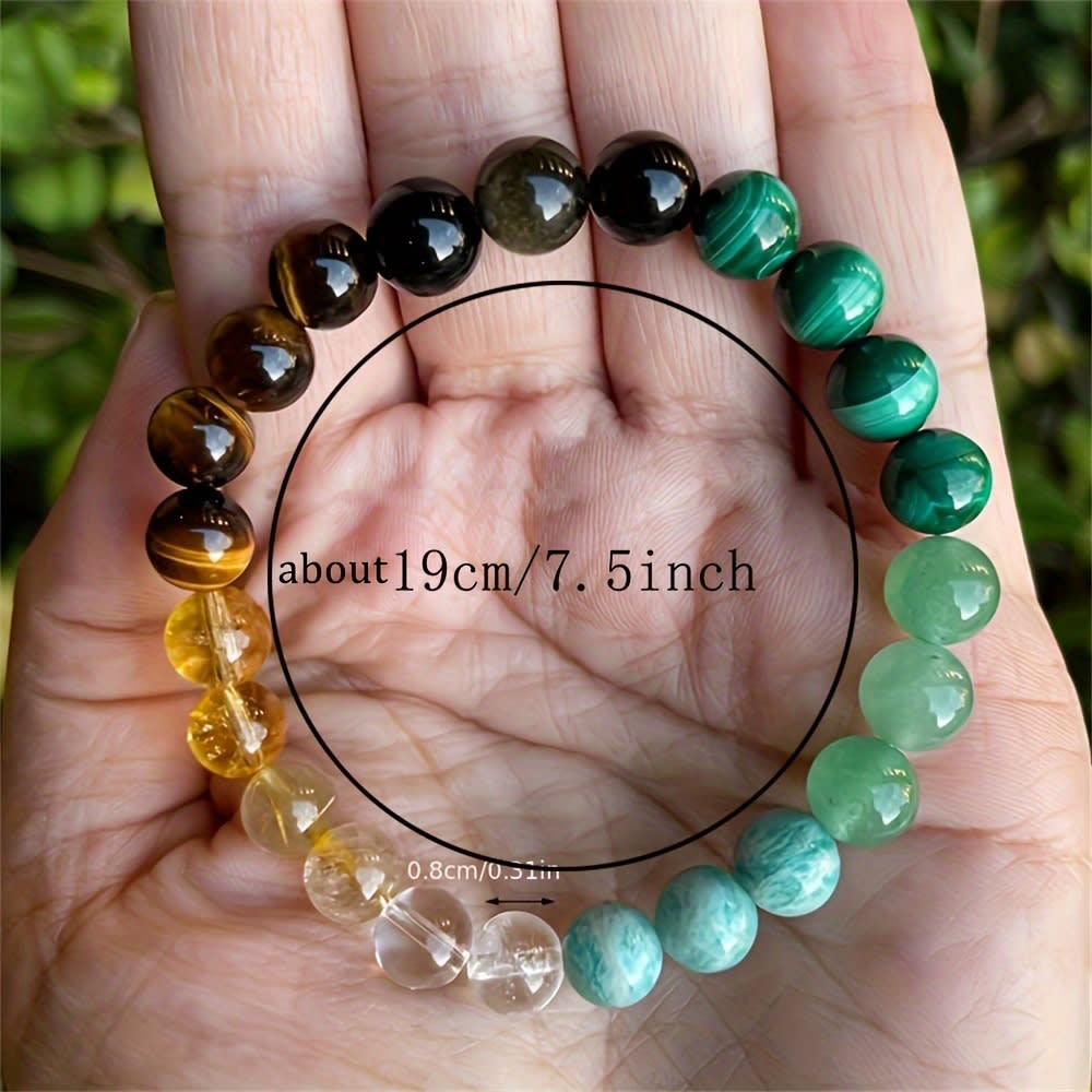 Universal Natural Stone Bracelet Citrine Dongling Stone Malachite Bracelet view 3