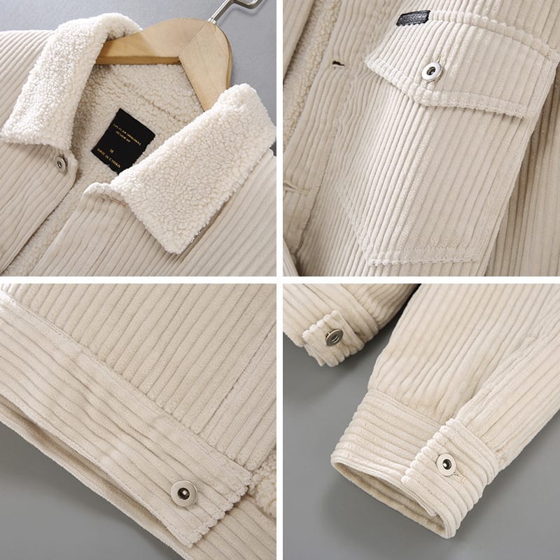Winter New Japanese Style Corduroy Plus Sheep Chilli Velvet Jacket Casual Men's Coat view 10