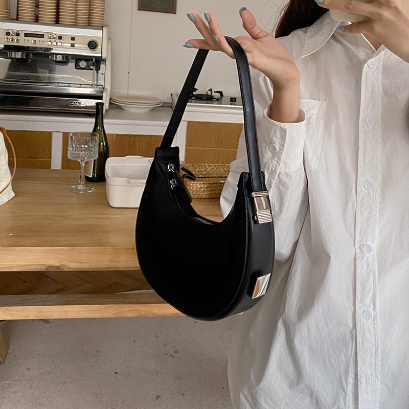 Handbag Crescent Metal Buckle Small Round Bag Women